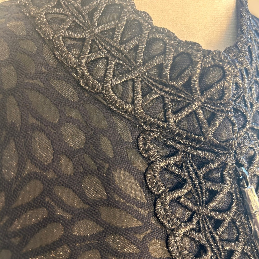 Lilly Pulitzer Franci Dress Women Size 4 Black Onyx Lagoon Jacquard Cocktail LBD - Picture 5 of 12